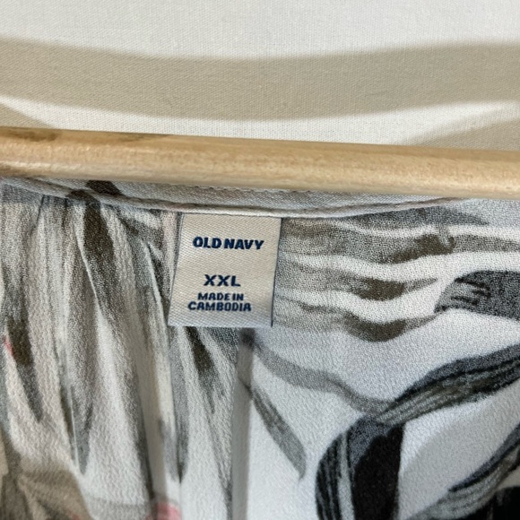 Old Navy Palm Print Faux Cross Over Mini Dress Long Sleeve Plus Size XXL - Picture 9 of 9